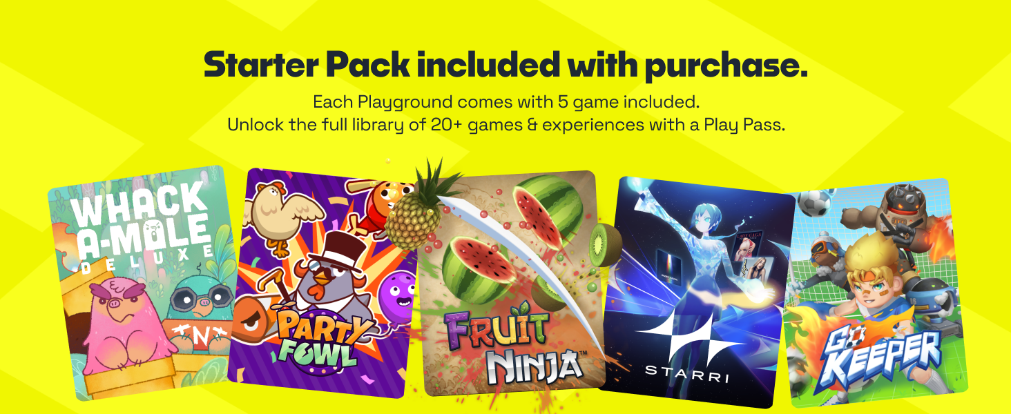 5 Games included with Purchase, including Fruit Ninja