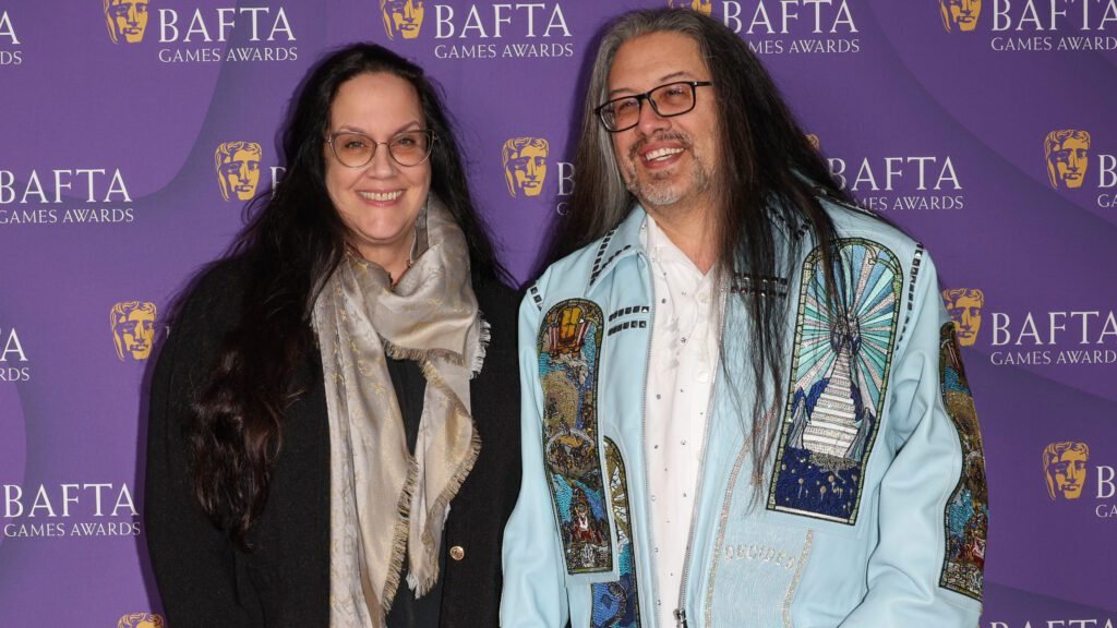LONDON, ENGLAND - APRIL 10: Brenda Romero and John Romero attend the BAFTA Games Awards 2024 Nominees' Party at the Langham Hotel on April 10, 2024 in London, England. (Photo by Tristan Fewings/BAFTA/Getty Images for BAFTA)