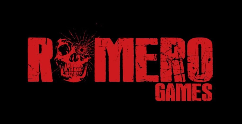 The Romero Games Logo on a black background, headlining an article about the studio