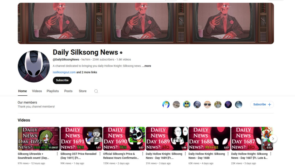 After 1,693 Days of Videos, the Superfan Behind YouTube Channel Daily Silksong News Can Finally Rest