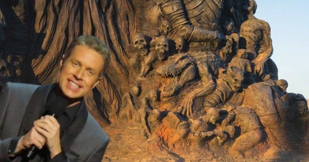 The Game Awards' Geoff Keighley teases announcement by placing a whopping demon-covered statue in the desert