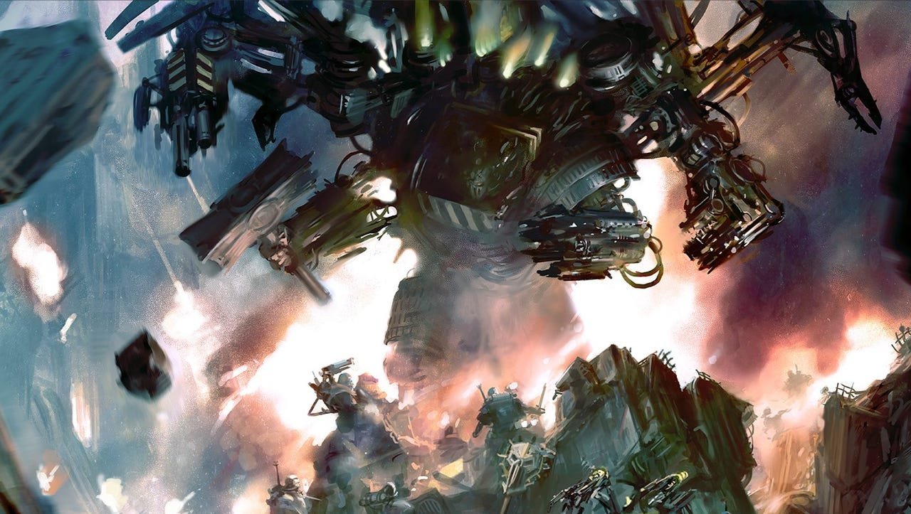 Warhammer 40,000 Official Art Reveals First Look at Iron Warriors Primarch in Daemon Form