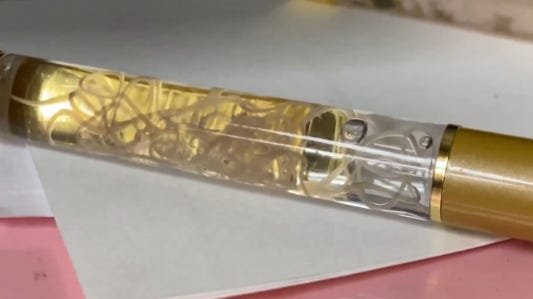 Japanese Pen With Real Parasites Swimming Around Inside It Goes Viral