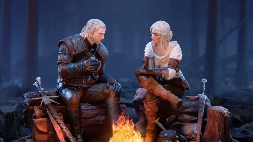 The Witcher Geralt and Ciri Fireside Premium Statue Revealed