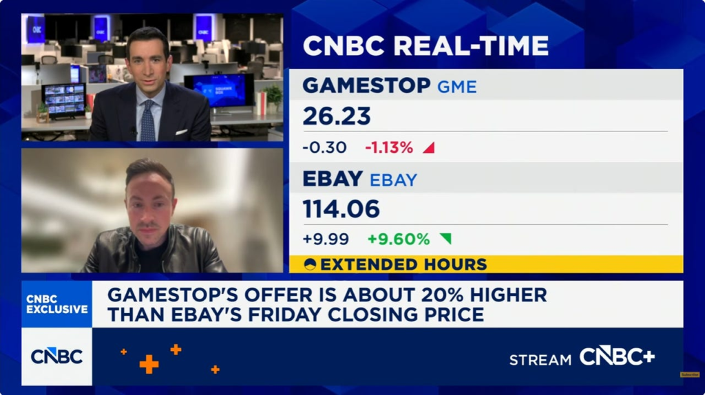 GameStop CEO Ryan Cohen Gives Bizarre Interview on $56 Billion eBay Offer