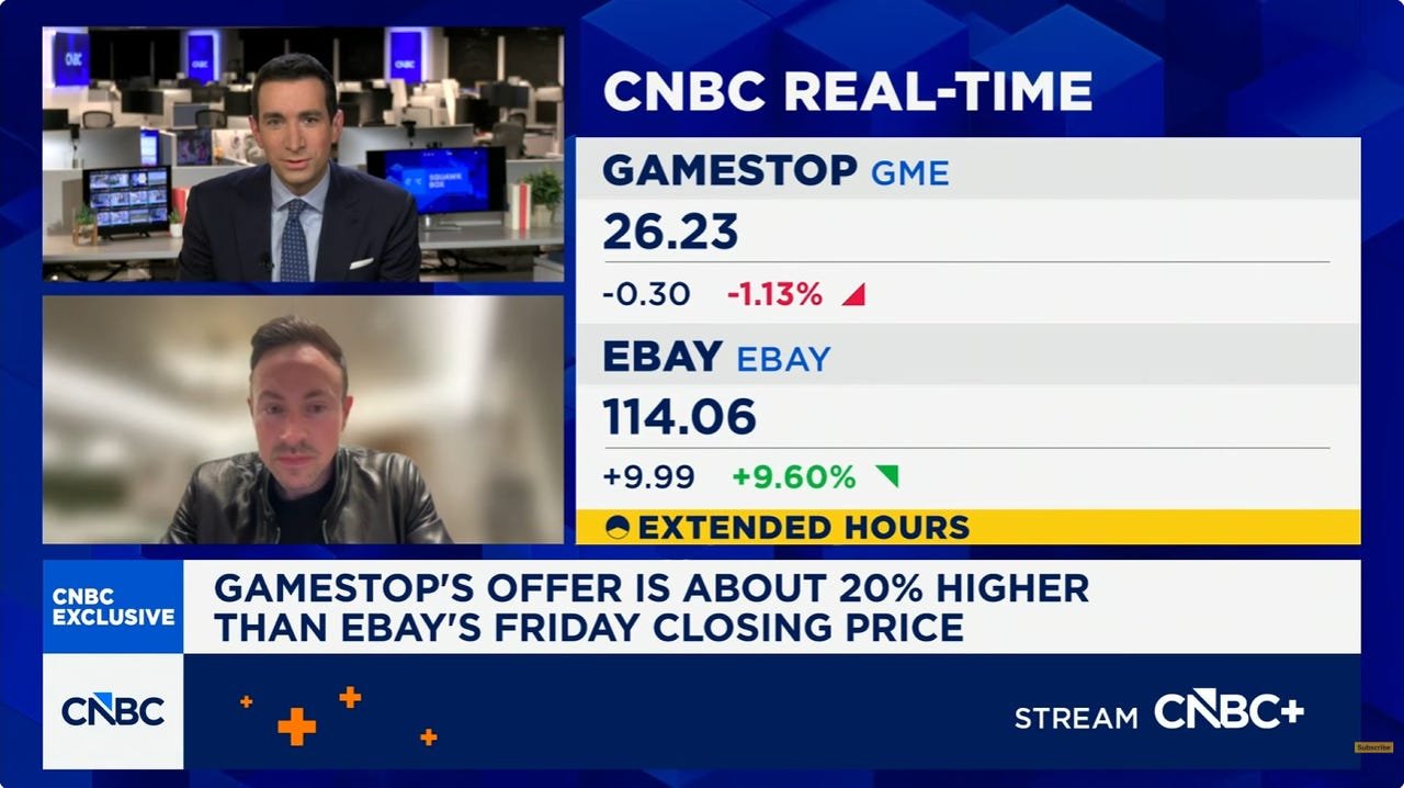 GameStop CEO Ryan Cohen Gives Bizarre Interview on $56 Billion eBay Offer