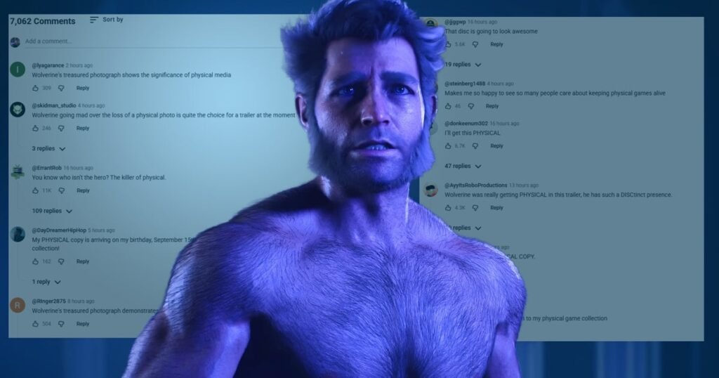 The new Marvel's Wolverine cinematic trailer has been swarmed by PlayStation fans still angry at Sony ditching discs