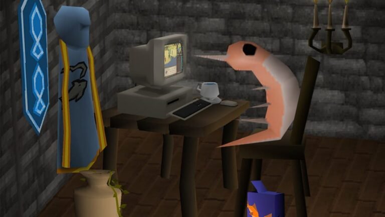 Runescape Congratulates Player Who Reached Level 99 Fishing Catching Only Shrimp and Anchovies