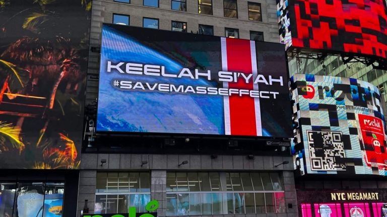 Mass Effect Fans Buy SaveMassEffect Billboard in Times Square